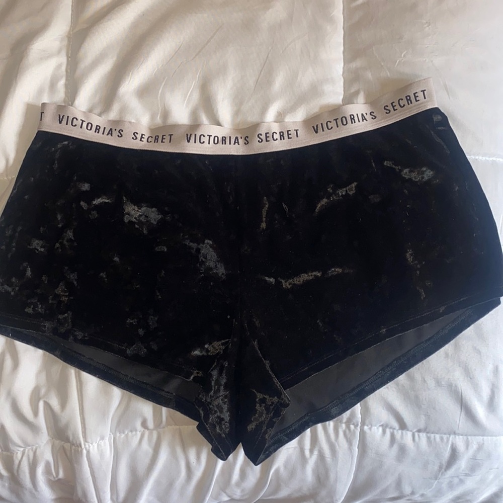 Victoria Secret black velvet sleep shorts